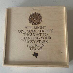 "Thank Your Lucky Stars You're in Texas" Wooden Box